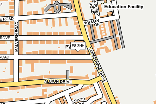 E8 3HH map - OS OpenMap – Local (Ordnance Survey)