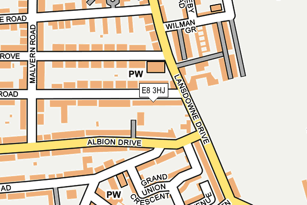 E8 3HJ map - OS OpenMap – Local (Ordnance Survey)