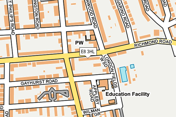 E8 3HL map - OS OpenMap – Local (Ordnance Survey)
