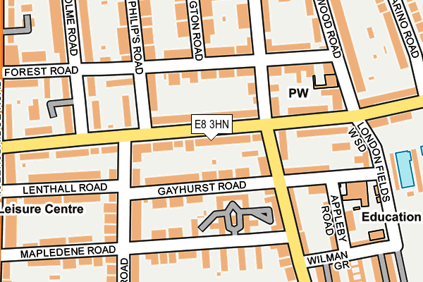E8 3HN map - OS OpenMap – Local (Ordnance Survey)
