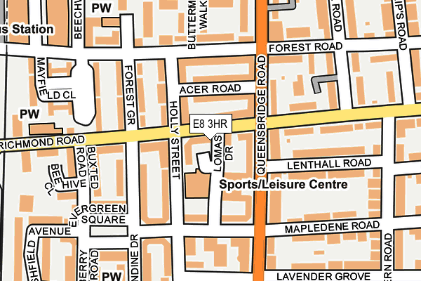 E8 3HR map - OS OpenMap – Local (Ordnance Survey)