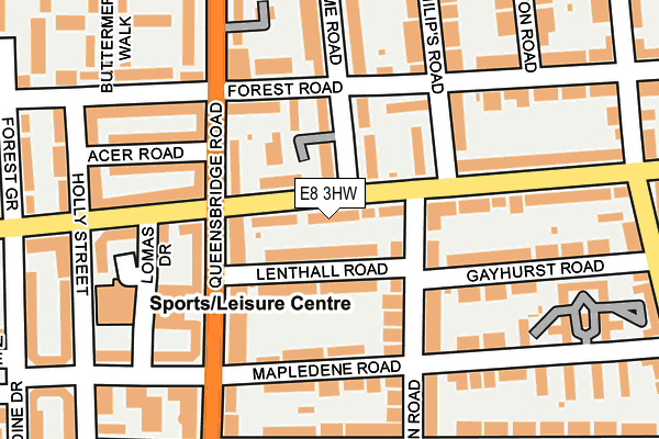 E8 3HW map - OS OpenMap – Local (Ordnance Survey)