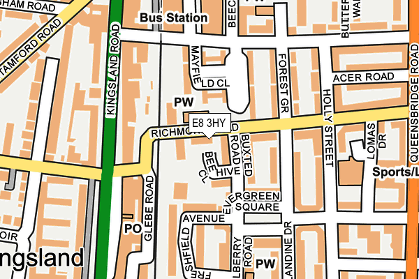 E8 3HY map - OS OpenMap – Local (Ordnance Survey)