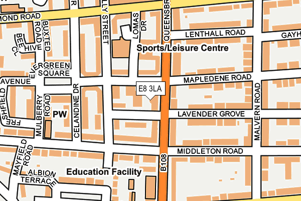 E8 3LA map - OS OpenMap – Local (Ordnance Survey)