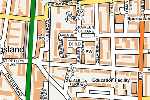 E8 3LD map - OS OpenMap – Local (Ordnance Survey)