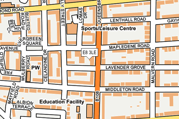 E8 3LE map - OS OpenMap – Local (Ordnance Survey)