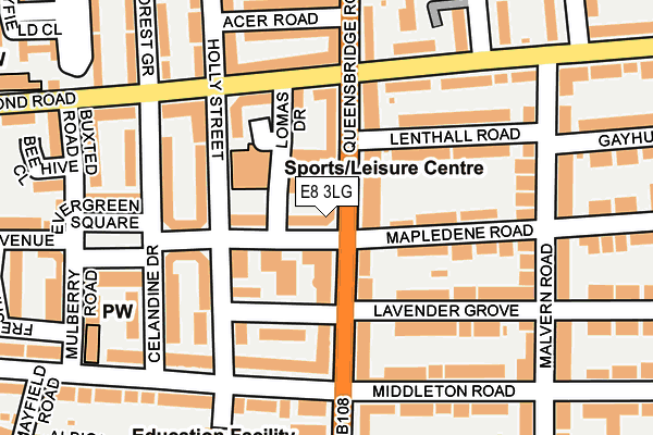 E8 3LG map - OS OpenMap – Local (Ordnance Survey)