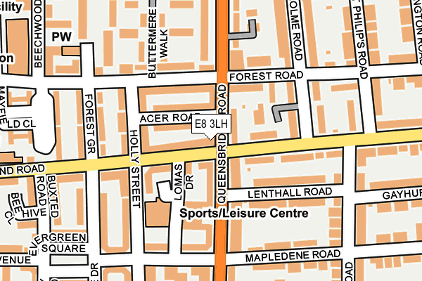 E8 3LH map - OS OpenMap – Local (Ordnance Survey)