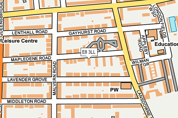 E8 3LL map - OS OpenMap – Local (Ordnance Survey)