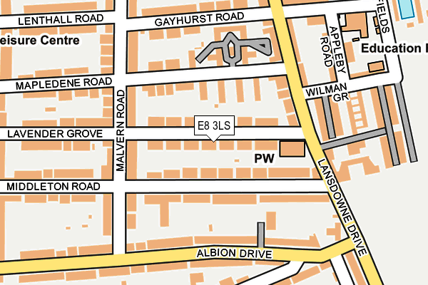 E8 3LS map - OS OpenMap – Local (Ordnance Survey)