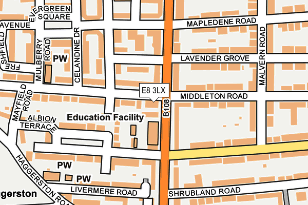 E8 3LX map - OS OpenMap – Local (Ordnance Survey)