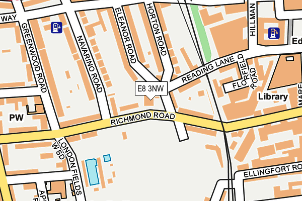 E8 3NW map - OS OpenMap – Local (Ordnance Survey)