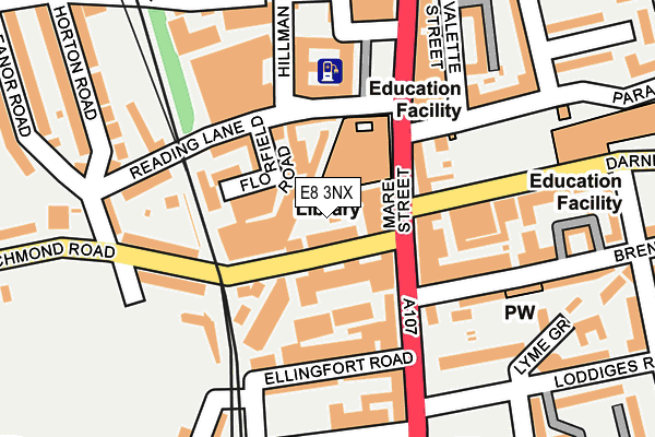 E8 3NX map - OS OpenMap – Local (Ordnance Survey)