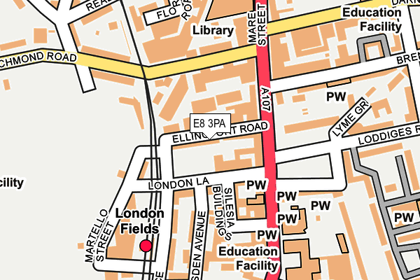 E8 3PA map - OS OpenMap – Local (Ordnance Survey)