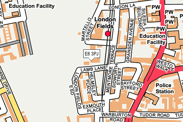 E8 3PJ map - OS OpenMap – Local (Ordnance Survey)