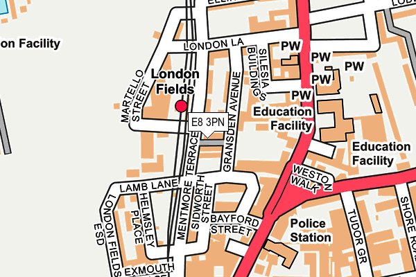 E8 3PN map - OS OpenMap – Local (Ordnance Survey)