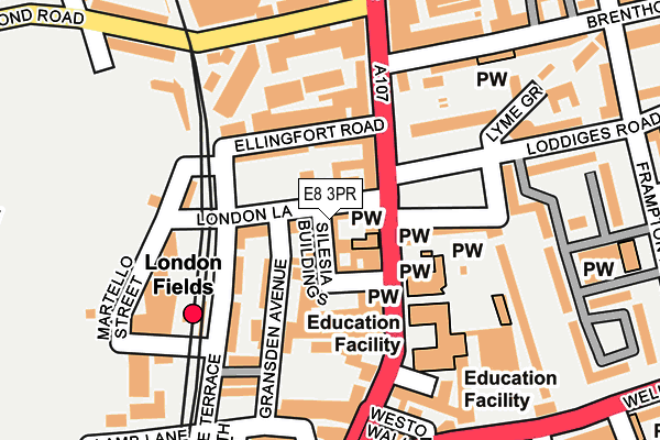 E8 3PR map - OS OpenMap – Local (Ordnance Survey)