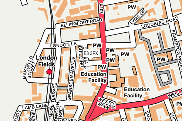 E8 3PX map - OS OpenMap – Local (Ordnance Survey)