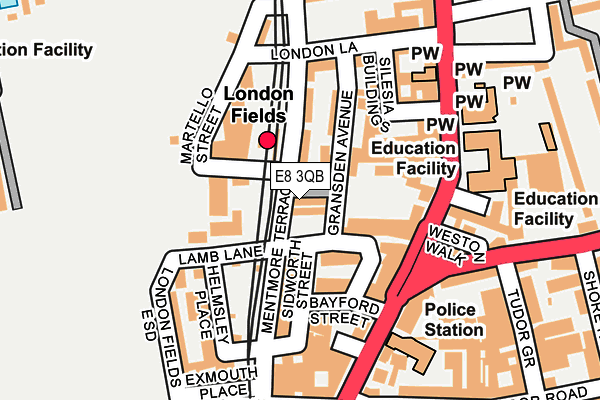 E8 3QB map - OS OpenMap – Local (Ordnance Survey)