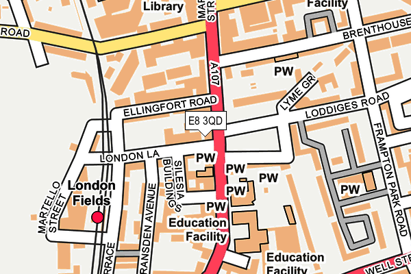 E8 3QD map - OS OpenMap – Local (Ordnance Survey)