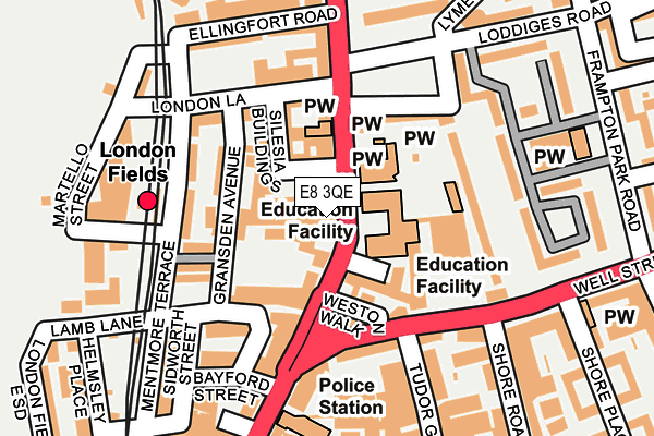 E8 3QE map - OS OpenMap – Local (Ordnance Survey)