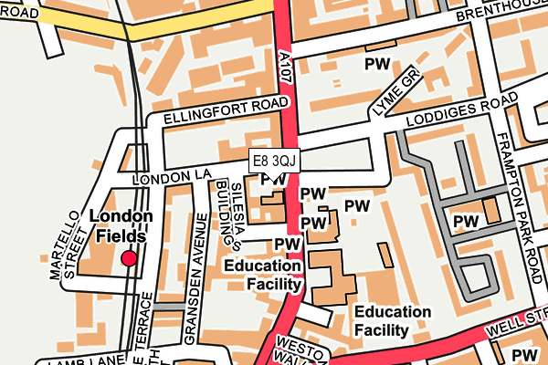 E8 3QJ map - OS OpenMap – Local (Ordnance Survey)