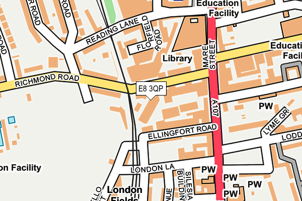 E8 3QP map - OS OpenMap – Local (Ordnance Survey)