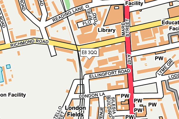 E8 3QQ map - OS OpenMap – Local (Ordnance Survey)