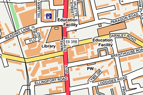 E8 3RB map - OS OpenMap – Local (Ordnance Survey)