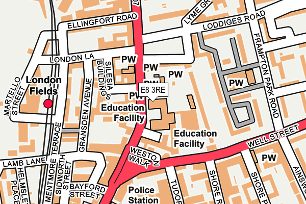 E8 3RE map - OS OpenMap – Local (Ordnance Survey)