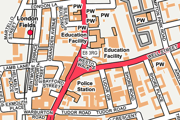 E8 3RG map - OS OpenMap – Local (Ordnance Survey)