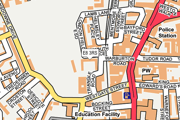E8 3RS map - OS OpenMap – Local (Ordnance Survey)