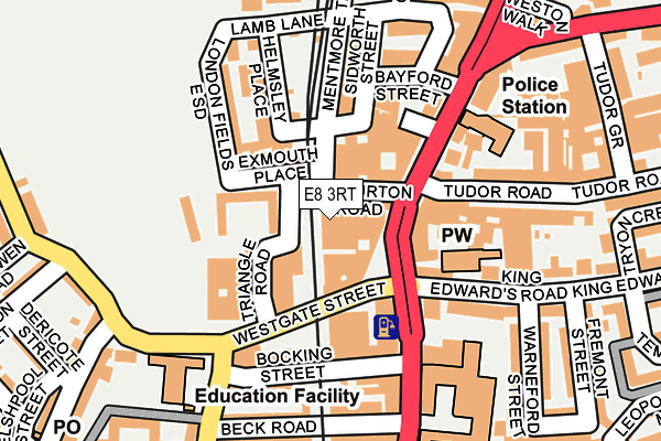 E8 3RT map - OS OpenMap – Local (Ordnance Survey)