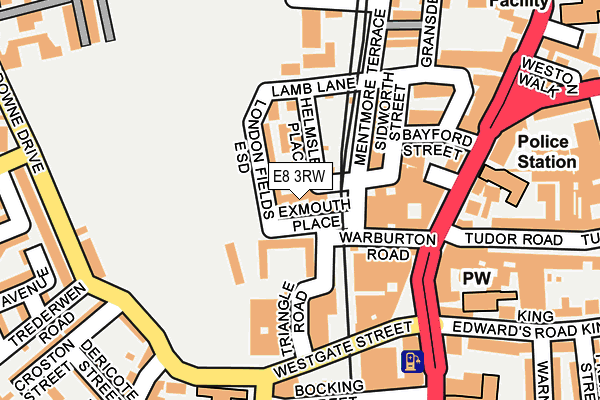 E8 3RW map - OS OpenMap – Local (Ordnance Survey)
