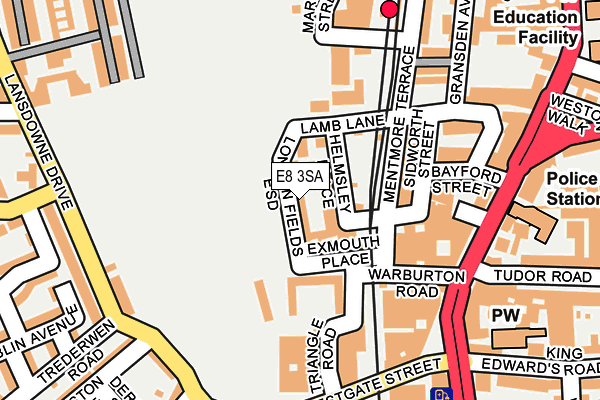E8 3SA map - OS OpenMap – Local (Ordnance Survey)