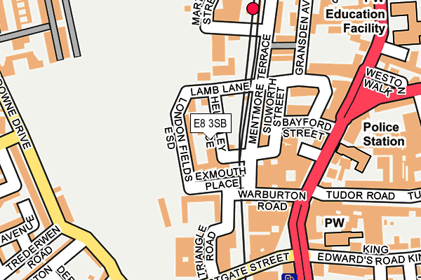 E8 3SB map - OS OpenMap – Local (Ordnance Survey)