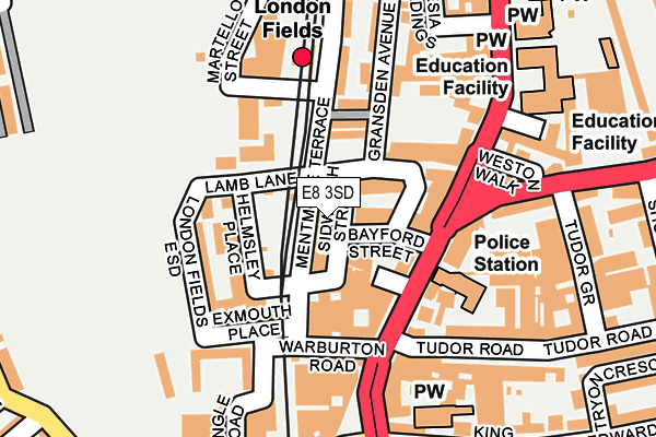 E8 3SD map - OS OpenMap – Local (Ordnance Survey)