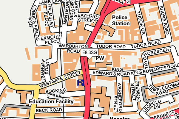 E8 3SG map - OS OpenMap – Local (Ordnance Survey)