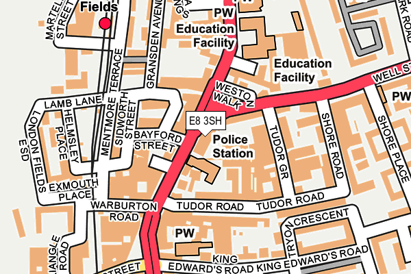 E8 3SH map - OS OpenMap – Local (Ordnance Survey)