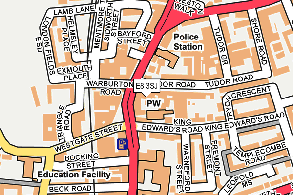 E8 3SJ map - OS OpenMap – Local (Ordnance Survey)