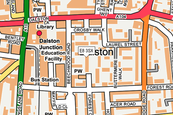 E8 3SX map - OS OpenMap – Local (Ordnance Survey)