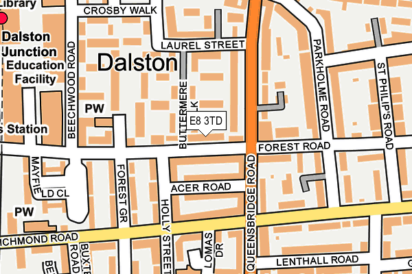 E8 3TD map - OS OpenMap – Local (Ordnance Survey)