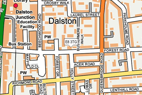 E8 3TG map - OS OpenMap – Local (Ordnance Survey)