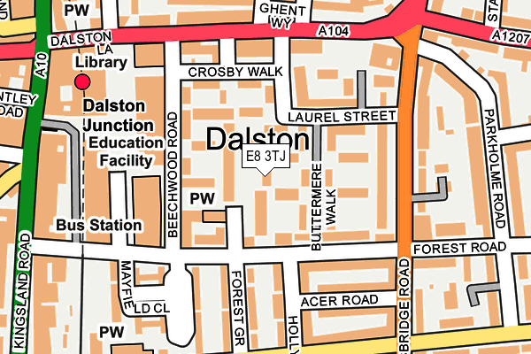 E8 3TJ map - OS OpenMap – Local (Ordnance Survey)