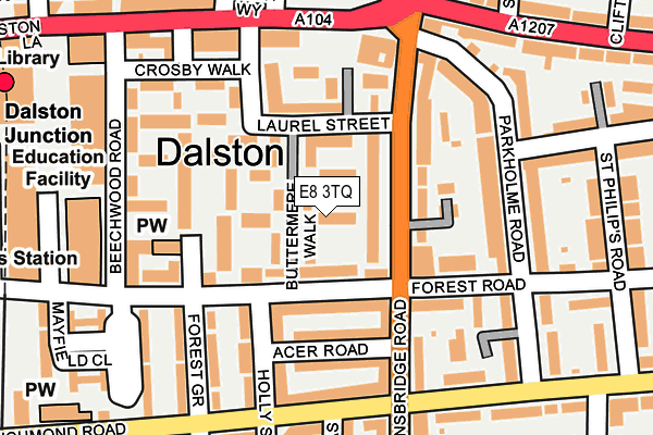 E8 3TQ map - OS OpenMap – Local (Ordnance Survey)