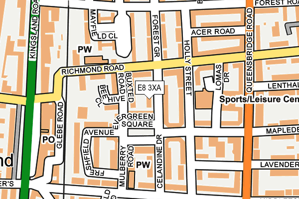 E8 3XA map - OS OpenMap – Local (Ordnance Survey)