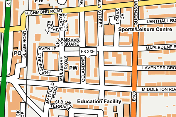 E8 3XE map - OS OpenMap – Local (Ordnance Survey)