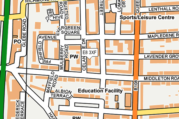 E8 3XF map - OS OpenMap – Local (Ordnance Survey)