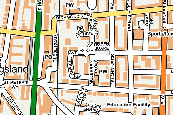 E8 3XH map - OS OpenMap – Local (Ordnance Survey)