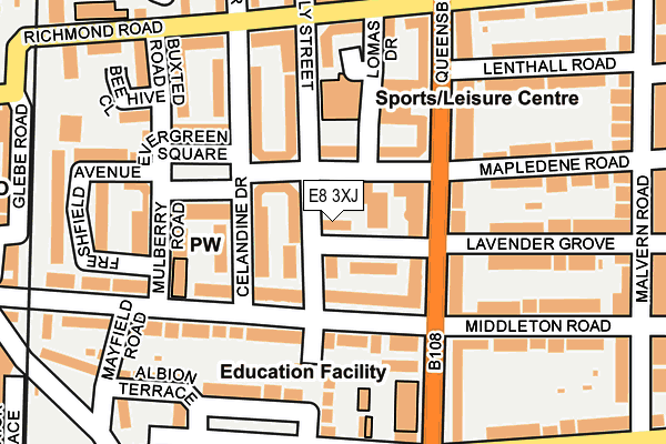 E8 3XJ map - OS OpenMap – Local (Ordnance Survey)